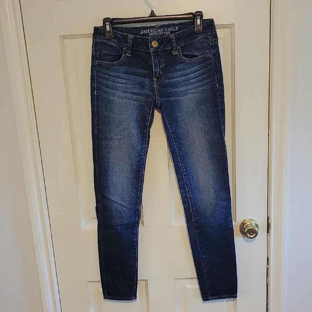 American Eagle Outfitters Women's Dark Blue Skinny Jeans